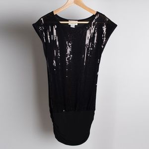 GERI C. New York Black Sequin Top